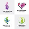 Mother Pregnant Logo Set Design Template Collection
