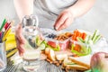 Mother preparing school lunch box Royalty Free Stock Photo