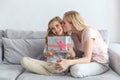 mother presenting birthday gift for daughter Royalty Free Stock Photo