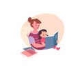 Mother reading a book for kid. Mom with daughter. Royalty Free Stock Photo