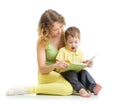 Mother reading a book to child boy Royalty Free Stock Photo