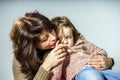 Mother reassuring little daughter Royalty Free Stock Photo