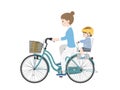 Mother riding a bicycle