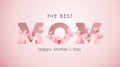 mother's day banner in pink with the word MOM flying out of the heart Royalty Free Stock Photo