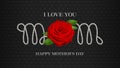 mother\'s day banner with red rose and white pearls Royalty Free Stock Photo