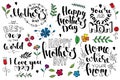 Mother`s day brush pen handwritten lettering set