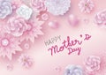 Mother`s day card concept design of flowers