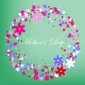 Mother s Day, circle frame, floral wreath design with fresh flowers. Vector illustration eps10 Royalty Free Stock Photo