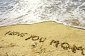 Mother`s day concept on sand