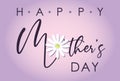 Elegant Mother`s Day Card Purple with Daisy