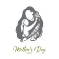 Mother`s day, family time, adoption, family concept. Hand drawn isolated vector.