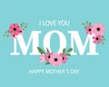 Mother`s day floral card. Royalty Free Stock Photo