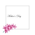 Mother s Day, floral wreath design with fresh flowers. Circle frame. Vector illustration eps10 Royalty Free Stock Photo