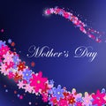 Mother s Day, floral wreath design with fresh flowers. Vector illustration eps10 Royalty Free Stock Photo