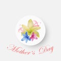 Mother s Day, floral wreath design with fresh flowers. Circle frame. Vector illustration eps10 Royalty Free Stock Photo