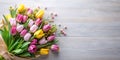 Mother s Day flowers mock up flatlay Generative By AI