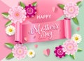 Mother`s Day greeting blossom floral decoration card Royalty Free Stock Photo