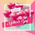 Mother`s Day greeting blossom floral decoration card Royalty Free Stock Photo