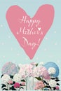 Mother's Day greeting card. Floral colourful banner, background, illustration, card, post.