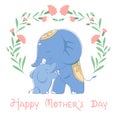 Mother`s day greeting card or poster.Vector illustration Royalty Free Stock Photo