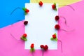 greeting mockup blank decorative with flowers on color background