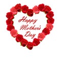 Mother's Day heart of red roses