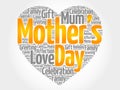 Mother`s day heart word cloud collage Royalty Free Stock Photo