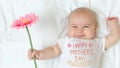 Mother`s Day message with baby girl Royalty Free Stock Photo