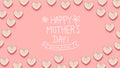 Mother`s Day message with many heart dishes