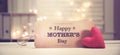 Mother`s Day message with a red heart