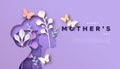 Mother`s day mom and kid papercut card template