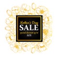 Mother's day sale illustration. Detailed flower drawing. Great b