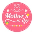 Mother`s day themed circular label design