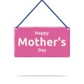 Mother\'s day title text. White font on wooden board