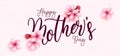 Mother`s day vector concept design. Happy mothers day text with pink feminine flowers element in texture background for mom parent