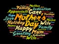 Mother\'s Day word cloud, care, love, family Royalty Free Stock Photo