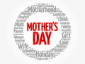 Mother`s Day word cloud, care, love, family, motherhood concept Royalty Free Stock Photo