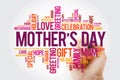 Mother`s Day word cloud with marker, care, love, family concept background Royalty Free Stock Photo