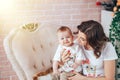 Mother`s day. Young beautiful mother hugging with her little baby Royalty Free Stock Photo