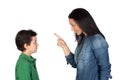 Mother scolding her son Royalty Free Stock Photo