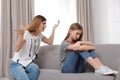 Mother scolding her teenager daughter Royalty Free Stock Photo