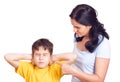 Mother scolding his son Royalty Free Stock Photo