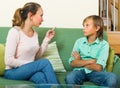 Mother scolding teenage son Royalty Free Stock Photo