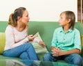 Mother scolding teenage son Royalty Free Stock Photo