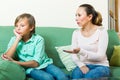 Mother scolding teenage son Royalty Free Stock Photo