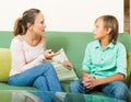 Mother scolding teenage son Royalty Free Stock Photo