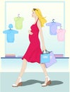 Mother shopping baby's clothes