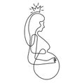 Mother silhouette body with crown Royalty Free Stock Photo