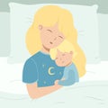 Mother sleeping with her child. Royalty Free Stock Photo