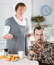 Mother and son arguing Royalty Free Stock Photo